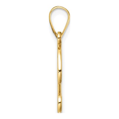 14K Yellow Gold Script Letter Q Pendant – view 3