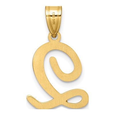 14K Yellow Gold Script Letter Q Pendant – view 4