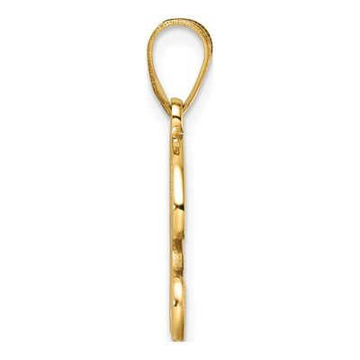 14K Yellow Gold Script Letter R Pendant – view 3