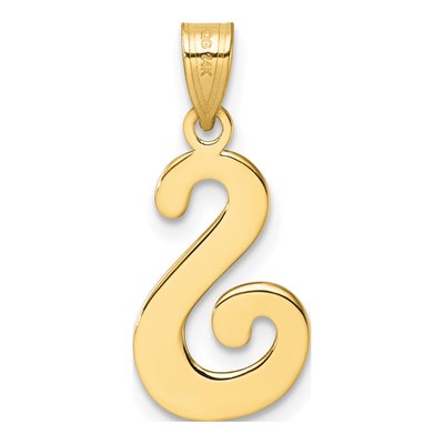 14K Yellow Gold Script Letter S Pendant – view 4