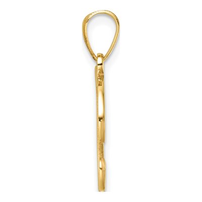 14K Yellow Gold Script Letter T Pendant – view 3