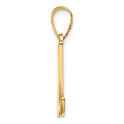 14K Yellow Gold Script Letter U Pendant – view 3