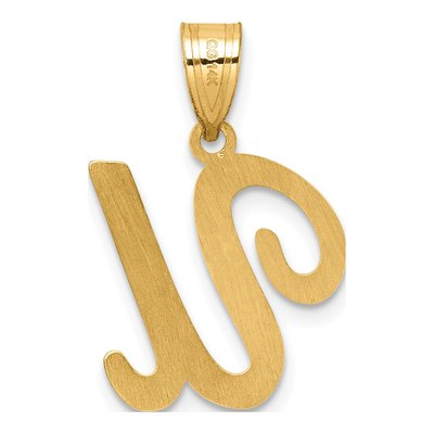 14K Yellow Gold Script Letter U Pendant – view 4