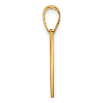 14K Yellow Gold Script Letter V Pendant – view 3
