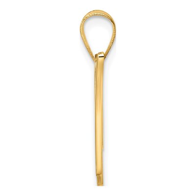 14K Yellow Gold Script Letter W Pendant – view 3