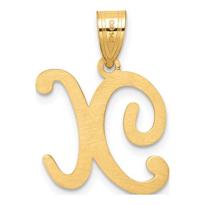14K Yellow Gold Script Letter X Pendant – view 4