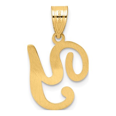14K Yellow Gold Script Letter Y Pendant – view 4