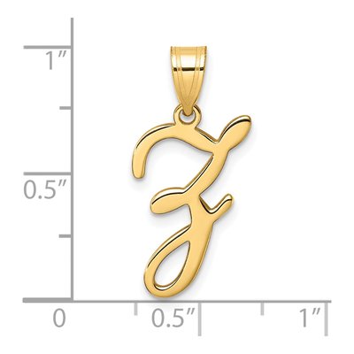 14K Yellow Gold Script Letter Z Pendant – view 5
