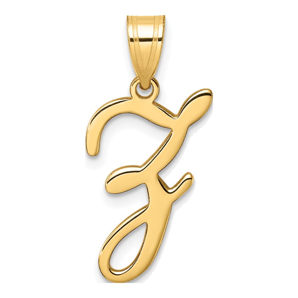 14K Yellow Gold Script Letter Z Pendant