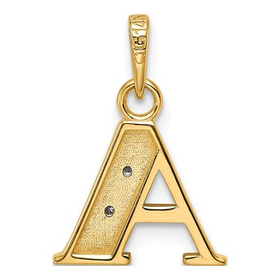 14K Yellow Gold Diamond Letter A Pendant – view 4