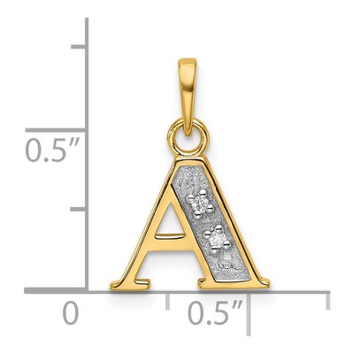 14K Yellow Gold Diamond Letter A Pendant – view 5