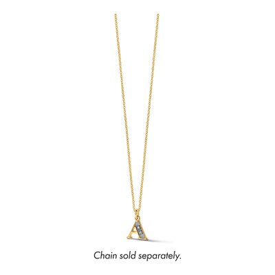 14K Yellow Gold Diamond Letter A Pendant – view 6