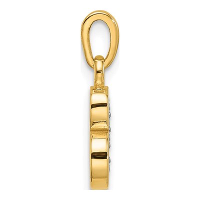 14K Yellow Gold Diamond Letter B Pendant – view 3