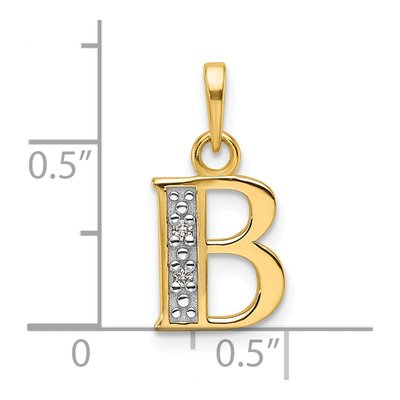 14K Yellow Gold Diamond Letter B Pendant – view 5
