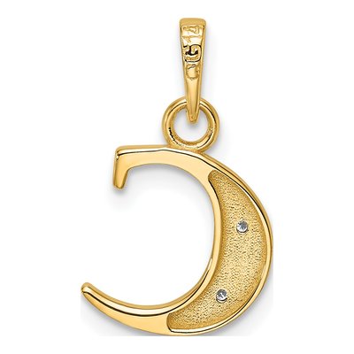 14K Yellow Gold Diamond Letter C Pendant – view 4