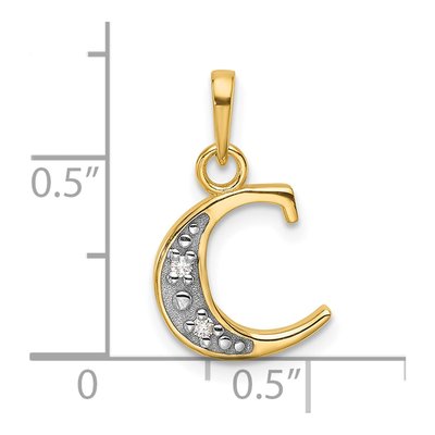 14K Yellow Gold Diamond Letter C Pendant – view 5