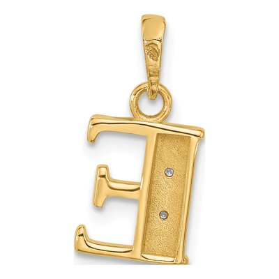 14K Yellow Gold Diamond Letter E Pendant – view 4
