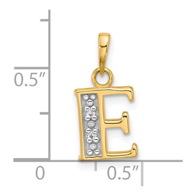 14K Yellow Gold Diamond Letter E Pendant – view 5