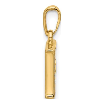 14K Yellow Gold Diamond Letter F Pendant – view 3