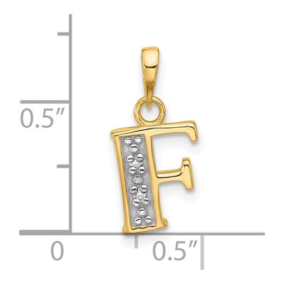 14K Yellow Gold Diamond Letter F Pendant – view 5