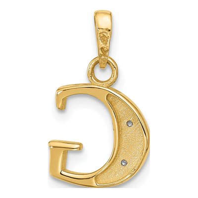 14K Yellow Gold Diamond Letter G Pendant – view 4