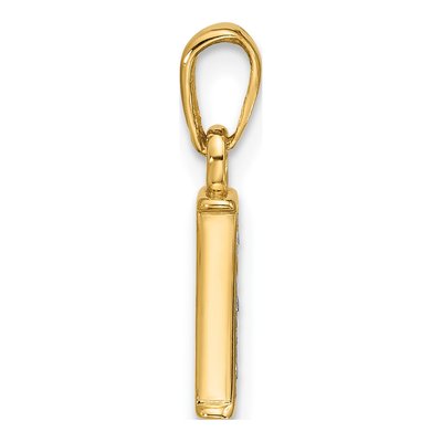 14K Yellow Gold Diamond Initial I Pendant – view 3