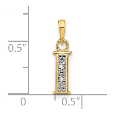 14K Yellow Gold Diamond Initial I Pendant – view 5