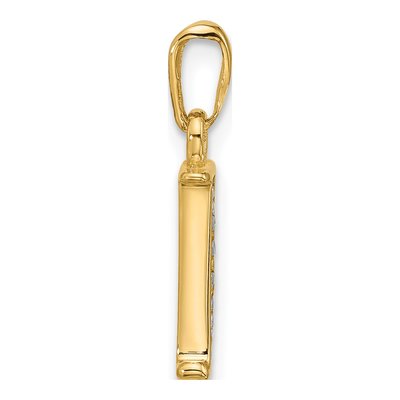 14K Yellow Gold Diamond Letter J Pendant – view 3
