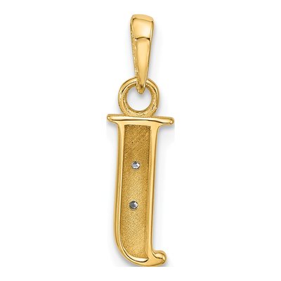 14K Yellow Gold Diamond Letter J Pendant – view 4