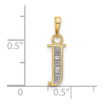 14K Yellow Gold Diamond Letter J Pendant – view 5