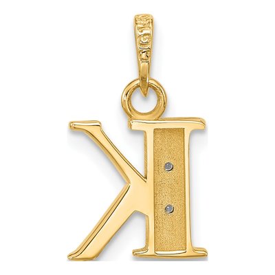 14K Yellow Gold Diamond Letter K Pendant – view 3