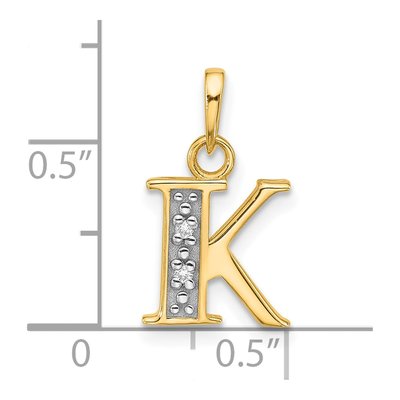 14K Yellow Gold Diamond Letter K Pendant – view 4