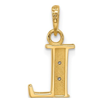 14K Yellow Gold Diamond Letter L Pendant – view 4