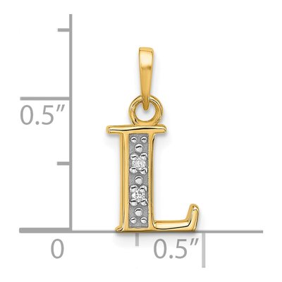 14K Yellow Gold Diamond Letter L Pendant – view 5