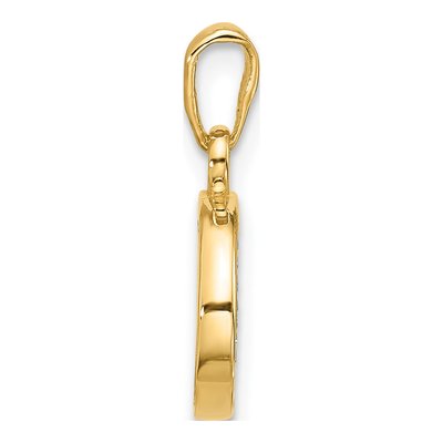 14K Yellow Gold Diamond Letter O Pendant – view 2