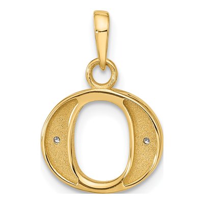 14K Yellow Gold Diamond Letter O Pendant – view 3