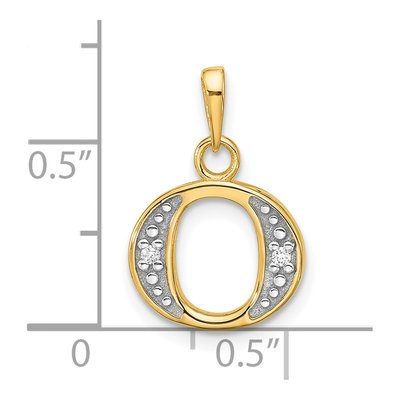 14K Yellow Gold Diamond Letter O Pendant – view 4