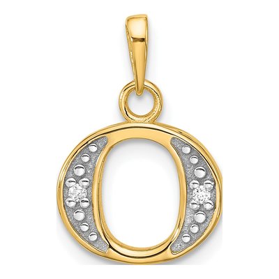 14K Yellow Gold Diamond Letter O Pendant