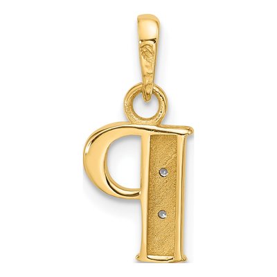 14K Yellow Gold Diamond Letter P Pendant – view 4