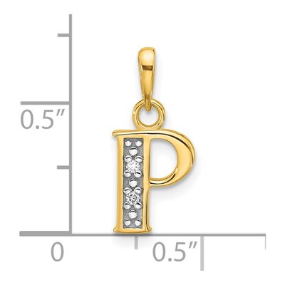 14K Yellow Gold Diamond Letter P Pendant – view 5