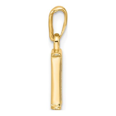 14K Yellow Gold Diamond Initial R Pendant – view 2