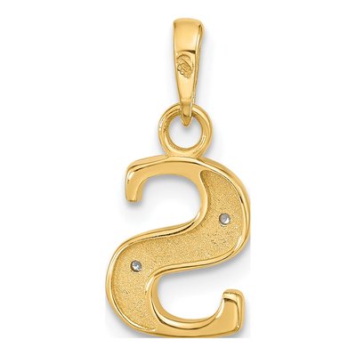 14K Yellow Gold Diamond Letter S Pendant – view 3