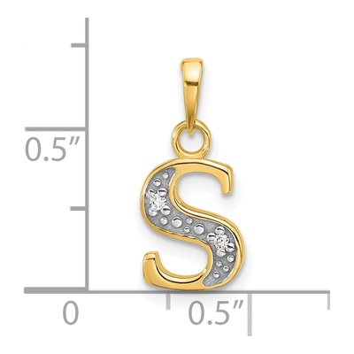 14K Yellow Gold Diamond Letter S Pendant – view 4