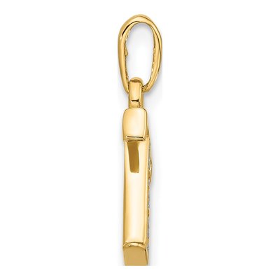 14K Yellow Gold Diamond Letter T Pendant – view 3