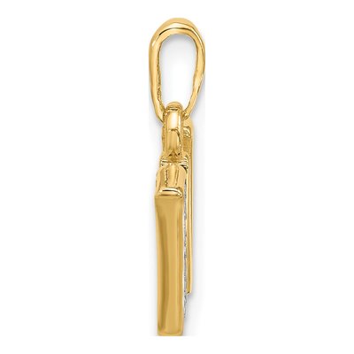 14K Yellow Gold Diamond Letter W Pendant – view 3