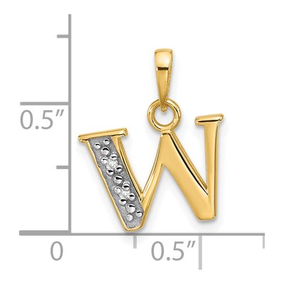 14K Yellow Gold Diamond Letter W Pendant – view 5