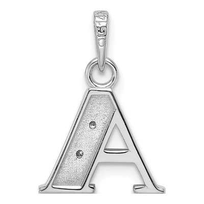 14K White Gold Diamond Letter A Pendant – view 4