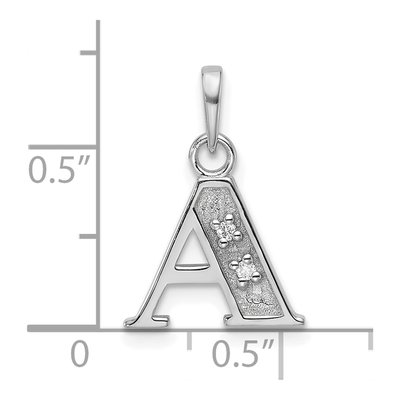 14K White Gold Diamond Letter A Pendant – view 5