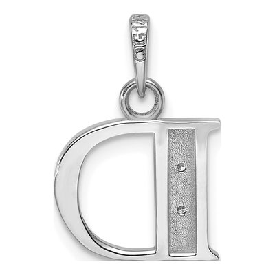 14K White Gold Diamond Letter D Pendant – view 3