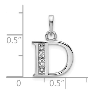 14K White Gold Diamond Letter D Pendant – view 4